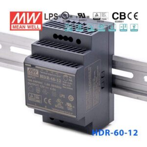 منبع تغذیه ریلی مین ول Mean Well HDR-60-12 | 12V 60W DIN Rail Power Supply
