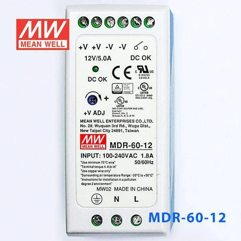 منبع تغذیه ریلی 12 ولت 5 آمپر مینول مدل MDR-60-12 - تصویر 3