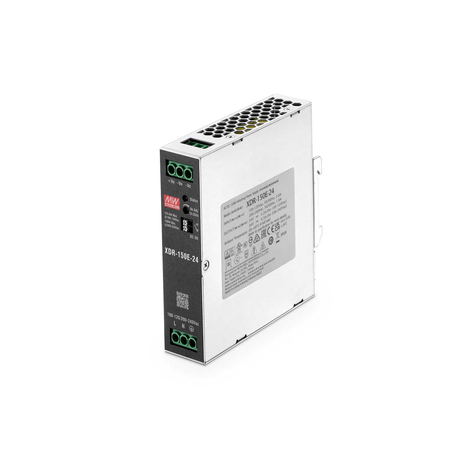 منبع تغذیه ریلی 24 ولت 150 وات مینول مدل XDR-150E-24 - تصویر 4