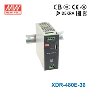 منبع تغذیه ریلی 36 ولت 13.3 آمپر مین‌ول مدل XDR-480E-36